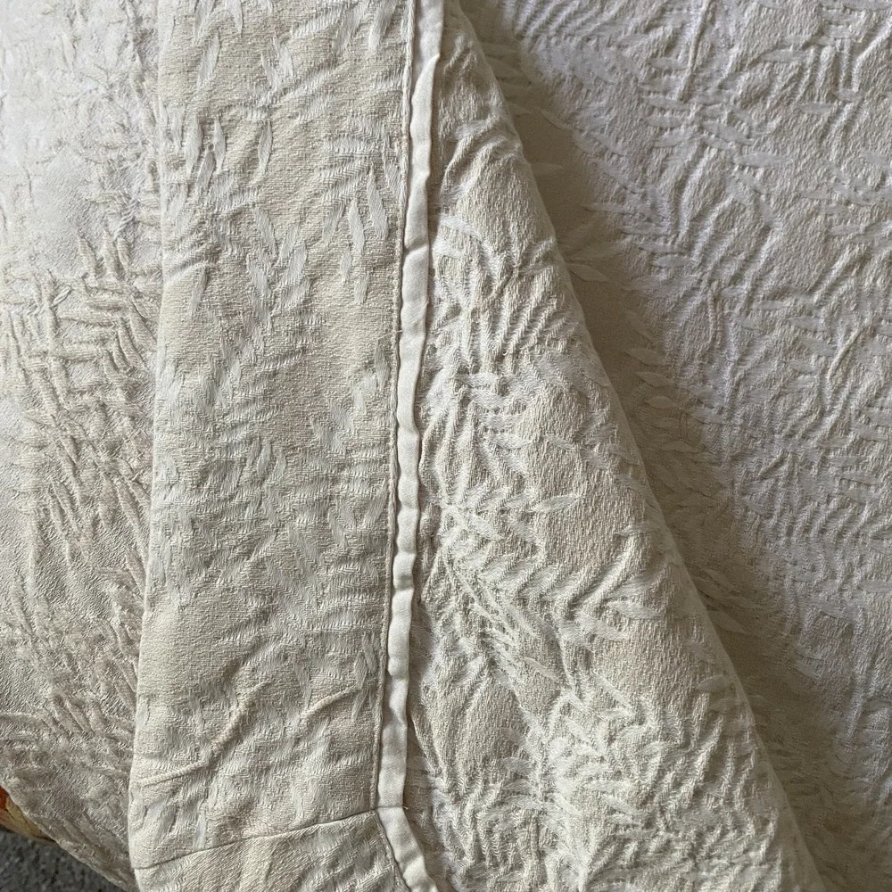 Salamander Touch Coverlet Full Ivory 96x82 Cotton Made Italy